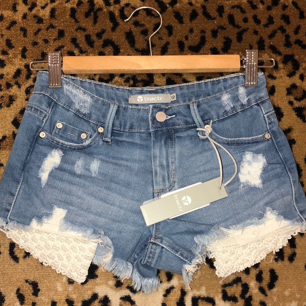 Pre teen girls denim shorts